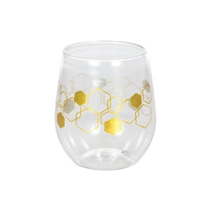 SALE | Honeycomb Plastic Stemless Wine Glass 1ct | Bride to Bee Bridal Shower | Mom to Bee Baby Shower | Bee Party Favor | Bee Gender Reveal