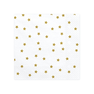 Tovaglioli a forma di stella bianca e oro 20 pezzi / Tovaglioli per la festa di Capodanno / Tovaglioli per la festa di Little Star / Tovaglioli per il baby shower / Tovaglioli di carta