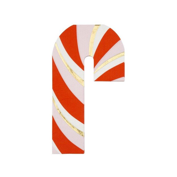 Candy Cane Dessert Napkins | Christmas Party Decor | Candy Cane Paper Napkins | Set of 16 Meri Meri Paper Small Napkins Il_570xn