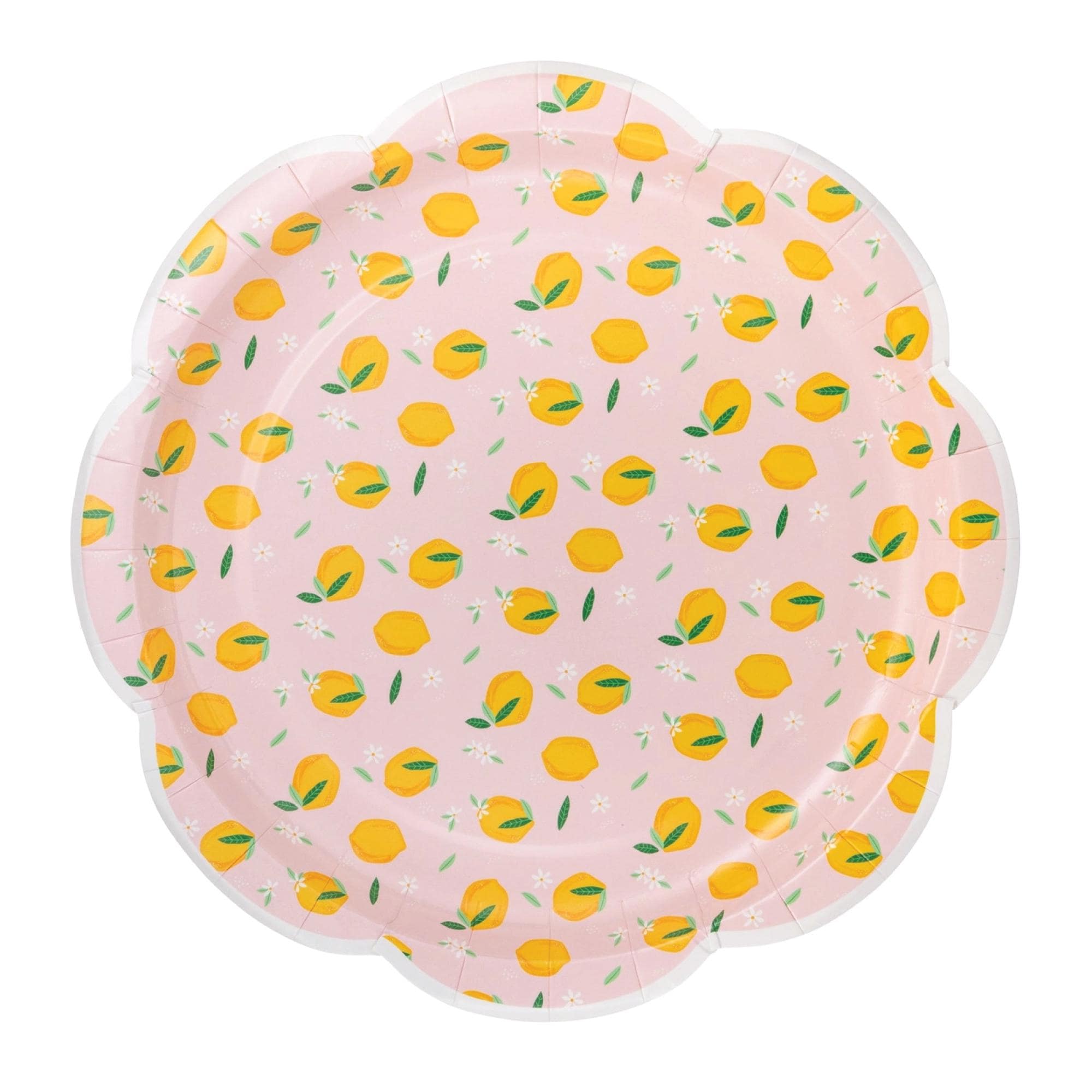 Pink Lemon Scalloped Dessert Plates 8ct – Lemon Party Tableware - Etsy
