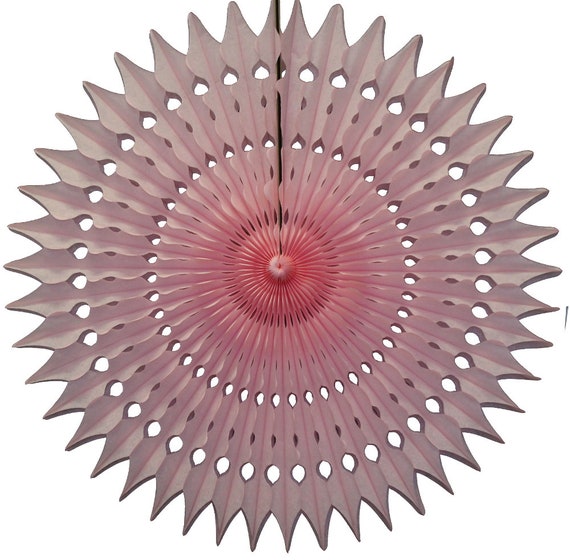 Light Pink Tissue Fan 21" Pink Paper Fans Bridal Shower Party