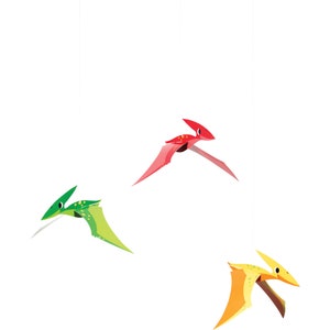 Dinosaur Pterodactyl Hanging 3D Decorations 3ct | Boys Birthday Party | Three Rex Birthday | Prehistoric Animals | Hanging Decor