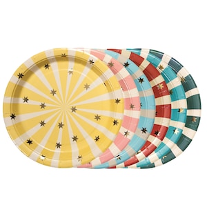 Circus Stripes Dessert Plates 6ct | Circus Party Decorations | Carnival Party Plates | Carnival Party Decorations | Circus Birthday Party
