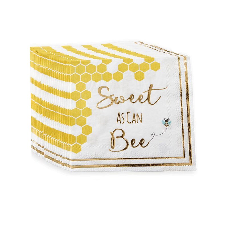 Sweet As Can Bee Lunch Napkins 30ct Bee Gender Reveal Bride to Bee Mom to Bee Baby Shower Bee 1st Birthday Decor Queen Bee