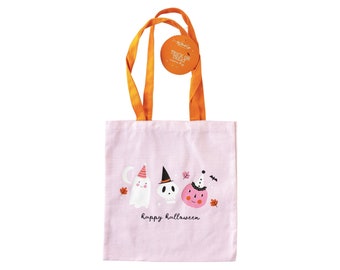 Pink Halloween Canvas Tote Bag – Spooky Kids Trick or Treat