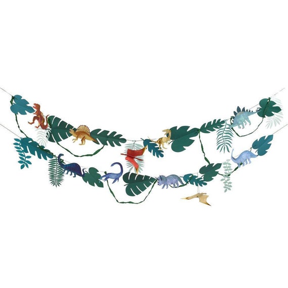 Dinosaur Kingdom Party Garland | Jurassic World | Dinosaur Birthday | Dino Baby Shower | Three Rex Party Decor | Meri Meri Party Banner Il_570xn
