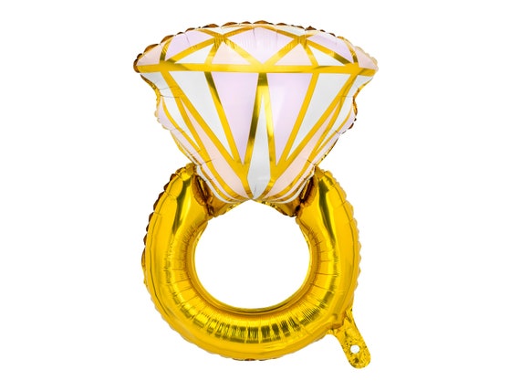 Gold Diamond Ring Foil Balloon 21" | Last Fling Before the Ring Bachelorette Party Decor | Bride to Be Bridal Shower Photo Prop | Engagement Il_570xn