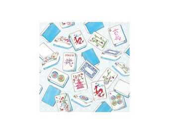 Mahjong Tiles Dessert Napkins 20ct | Mahjong Gifts | Girls Night Mahjong Party | Mahjong Birthday | Mahjong Napkins | Game Night Party