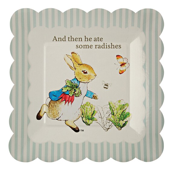 Peter Rabbit Small Scallop Plates 7" | Easter Decor | Garden Party | Bunny Baby Shower | Boy First Birthday | 12 Meri Meri Paper Plates Il_570xn