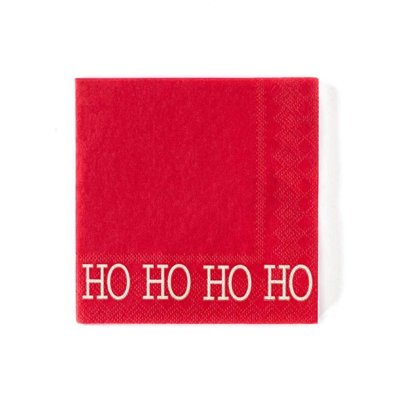 Ho Ho Ho Red Christmas Napkins | Christmas Party Decorations | Winter Wonderland | Kids Christmas Ideas | Pack of 12 Paper Napkins Il_570xn