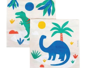 Dino Party Lunch Napkins 20ct | Dinosaur Party Decor | Three-Rex Dinosaur Birthday | Jurassic Party | Dinosaur Baby Shower | Dinosaur Napkin