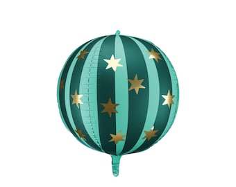 Green Foil Starry Balloon 20in | Green Circus Party Balloon | Green Carnival Birthday Balloon | Circus Birthday Balloon | Vintage Circus