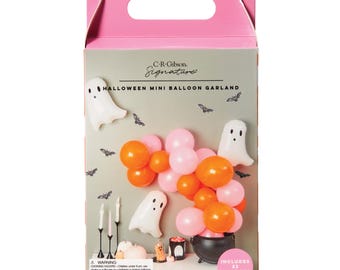 Pink & Orange Halloween Balloon Garland Kit – Ghost Balloons for Spooky Party Decor