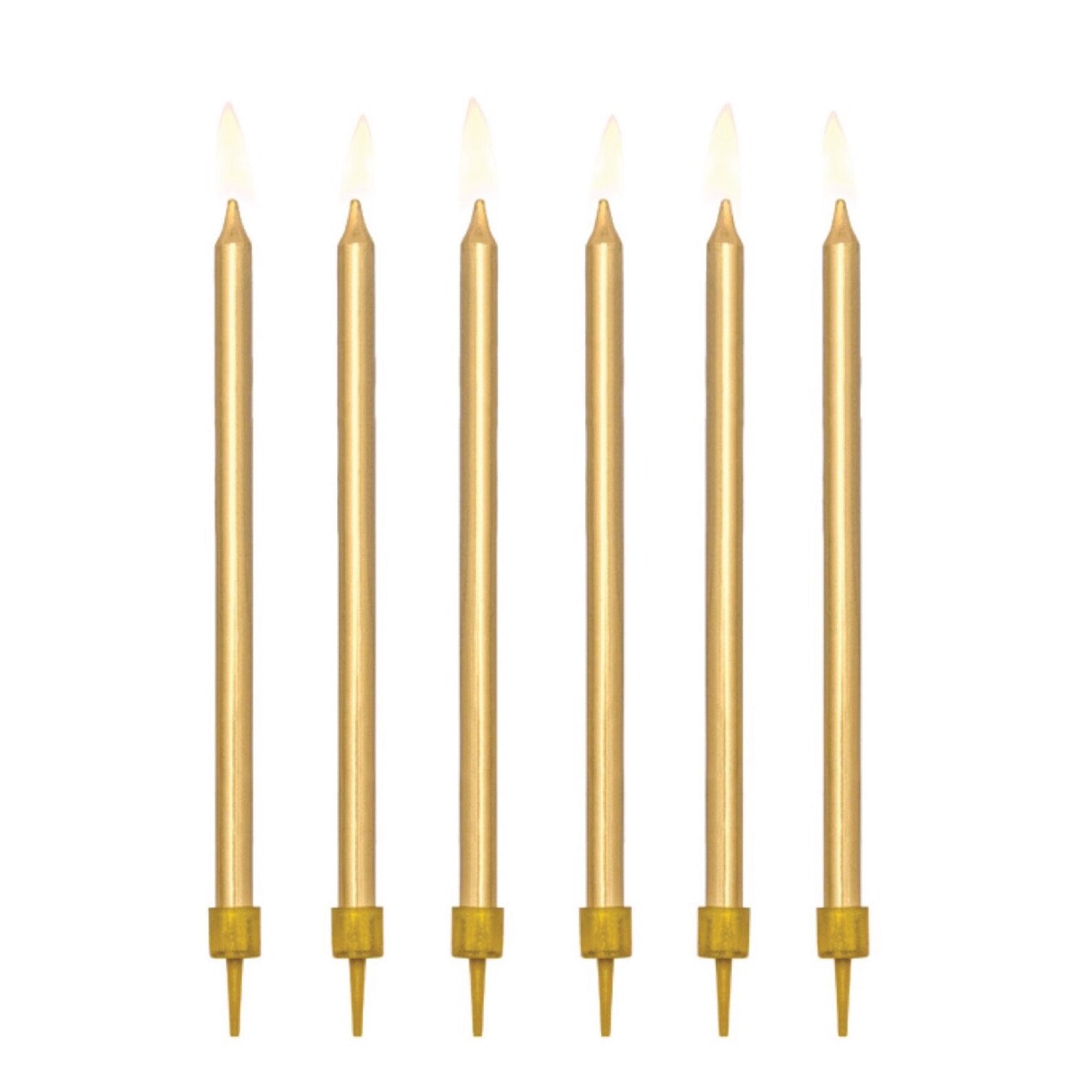 Tall Gold Birthday Candles 12ct Anniversary Party Cake Etsy
