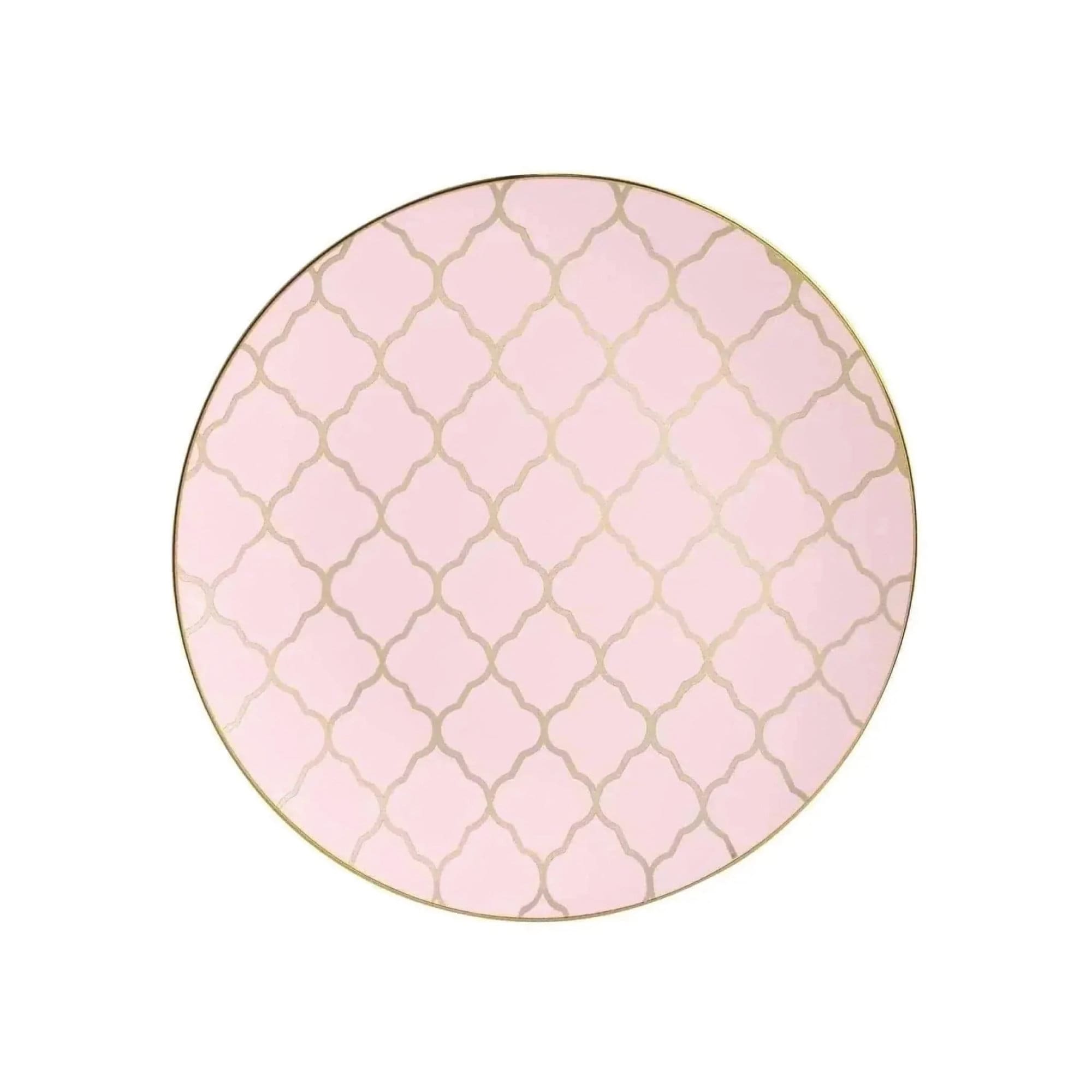 Pale Pink Gold Lattice Plastic Dessert Plates 10ct Pink Party Decor Princess Birthday Decor Bridal Shower Girl Baby Shower