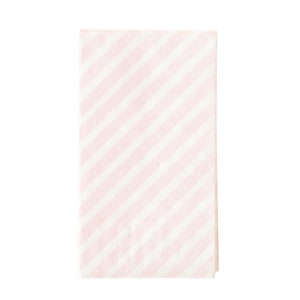 Light Pink Striped Paper Guest Towels 24ct | Pink Christmas Napkins | Pink Candy Cane Dinner Napkins | Pink Baby Shower Napkins