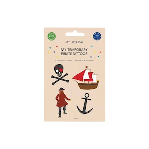 Pirate Temporary Tattoos (8ct) – Kids Birthday Party Favors or Pirate Adventure Theme Supplies