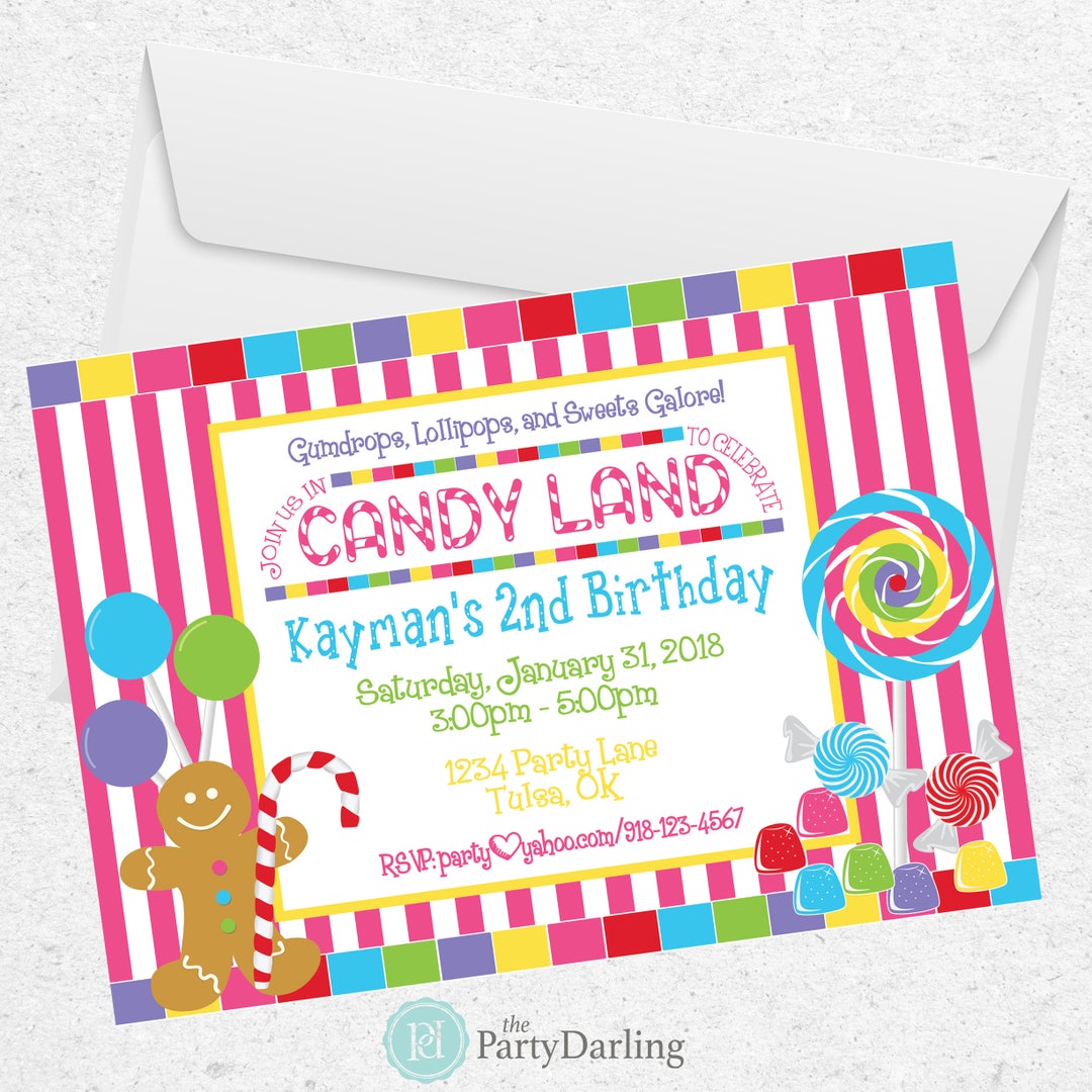 Candy Land Invitation | Candy Land Party | Candyland Invitation ...