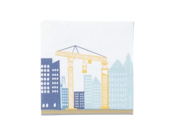 Construction Party Dessert Napkins 16ct – Little Builder Birthday Decor