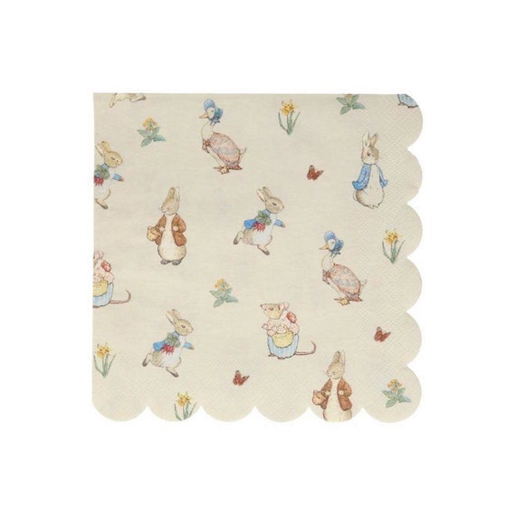 Peter Rabbit™ & Friends Lunch Napkins | Easter Decor | Garden Party | Bunny Baby Shower | First Birthday | 20 Meri Meri Paper Napkins Il_570xn