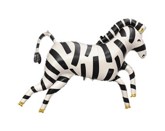 Zebra Foil Balloon 39in – Safari Jungle Birthday & Wild One Party Decor