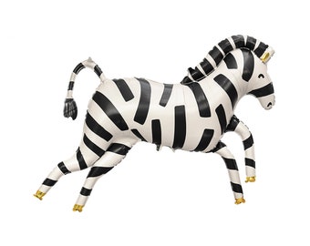 Zebra Foil Balloon 39" | Safari Baby Shower | Jungle Party | Wild One | Two Wild | Zoo Birthday Party | Party Animals Birthday | Zebra Party