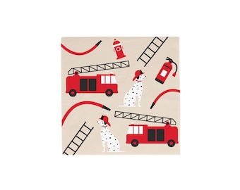 Firefighter Lunch Napkins 20ct | Firefighter Birthday Party | Fireman Napkins | Fireman Birthday | Sound the Alarm First Responder Birthday