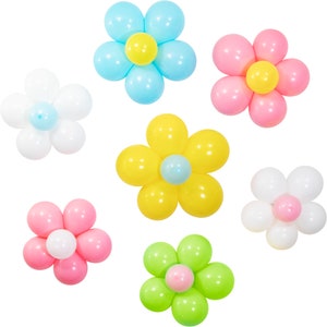 Flower Power Ballon Kit 7ct | Flower-Power-Geburtstag | Daisy Party Dekorationen | Groovy Party | Mädchen-Geburtstags-Party | Gänseblümchen-Babyparty