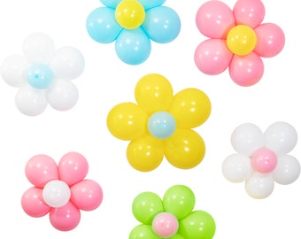 Flower Power Balloon Kit (7 Flowers) – Daisy or Groovy Birthday Party Decorations