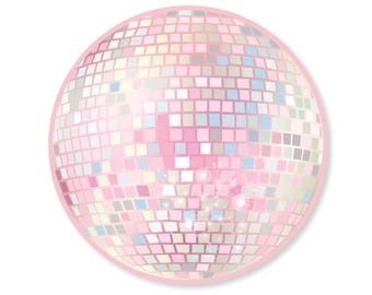 Pink Disco Ball Dessert Plates (8ct) – Retro Party Decor