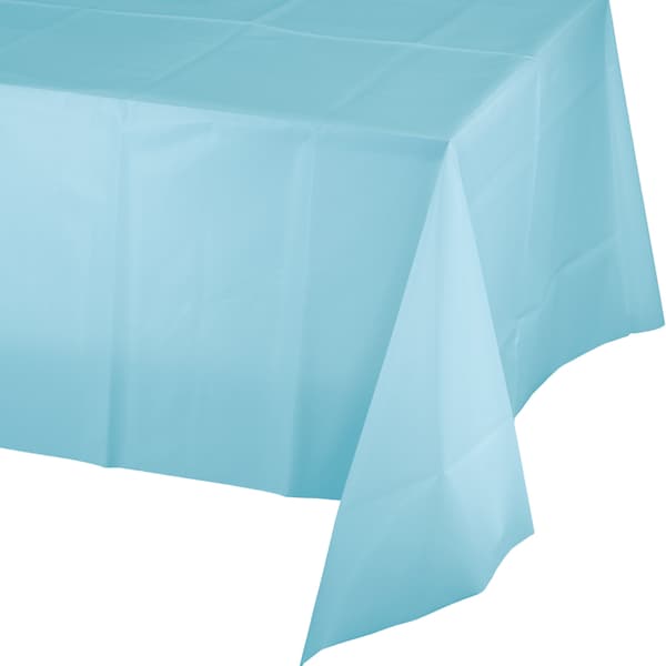 Pastel Light Blue Plastic Table Cover | Boys First Birthday | Bridal Shower | Baby Shower Decor | Gender Reveal | Light Blue Party Decor