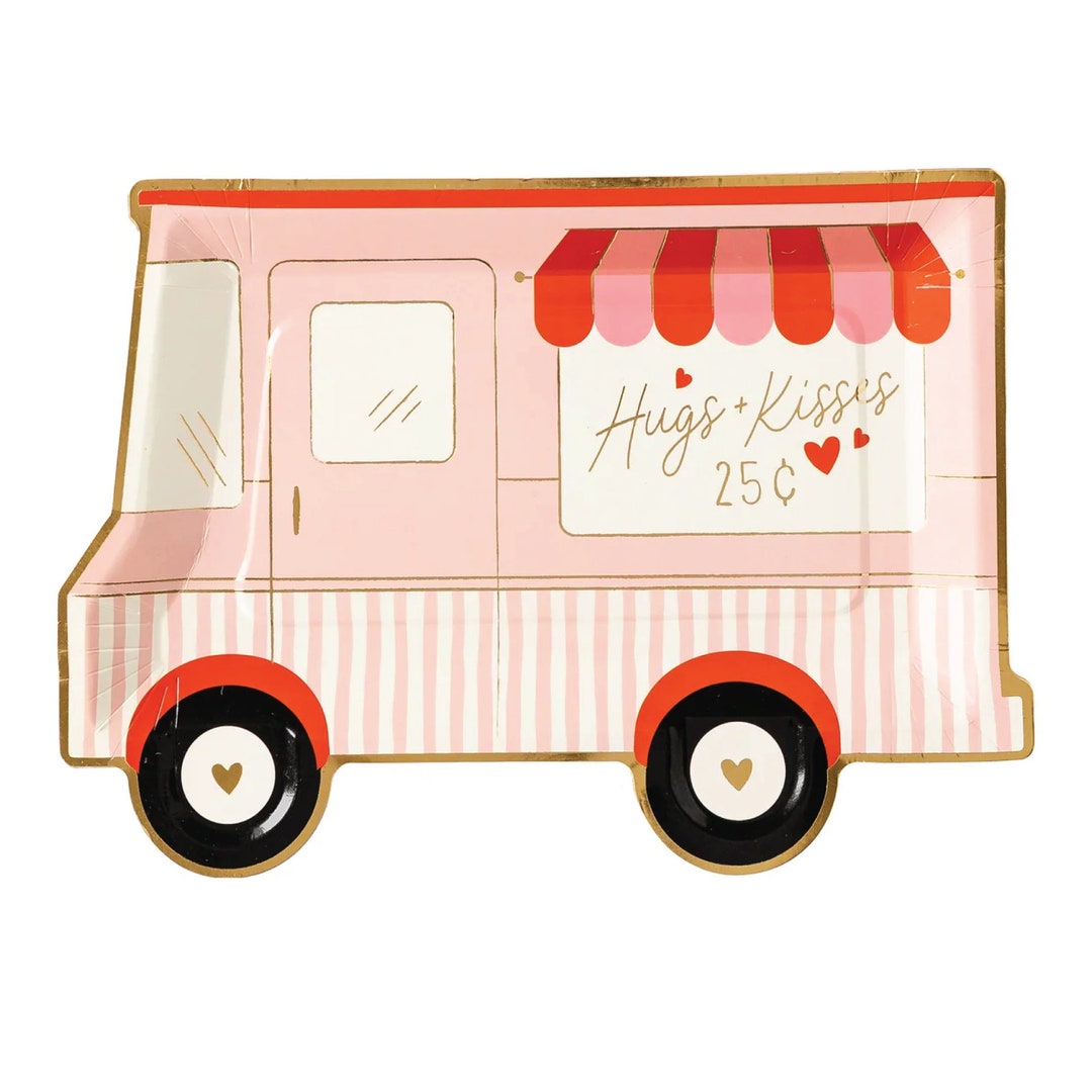 Pink Valentine's Truck Lunch Plates