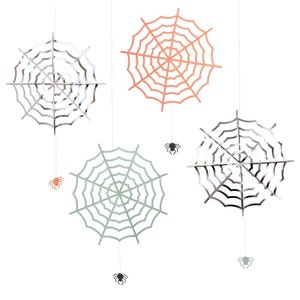 SALE | Halloween Hanging Spiderwebs 4ct | Kids Halloween Party | Spooktacular Birthday | Cobweb Hanging Decorations | Meri Meri Halloween