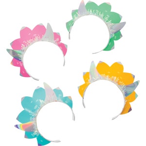 Mädchen Dinosaurier Party Tiaras 8ct | Mädchen-Geburtstagsfeier | Dinosaurier Dekor | Dino Gastgeschenke | Drei Rex Partyhüte | Party-Kronen