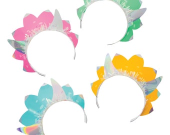 Mädchen Dinosaurier Party Tiaras 8ct | Mädchen-Geburtstagsfeier | Dinosaurier Dekor | Dino Gastgeschenke | Drei Rex Partyhüte | Party-Kronen