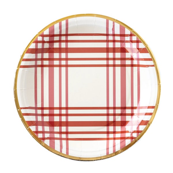 Harvest Plaid Lunch Plates 8ct | Thanksgiving Table Decor | Fall Baby Shower | Autumn Birthday Party | Friendsgiving Decor | Fall in Love