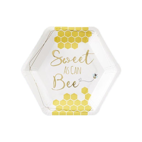 Sweet As Can Bee Dessert Plates 16ct | Bee Gender Reveal | Mom to Bee Baby | Little Bee First Birthday | Queen Bee Birthday | Parents to Bee Il_570xn