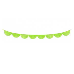 SALE | Lime Green Tissue Fringe Bunting Garland 10ft | Tutti Frutti Birthday | Fiesta Party Banner | Tropical Shower | Dinosaur Birthday