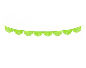 SALE | Lime Green Tissue Fringe Bunting Garland 10ft | Tutti Frutti Birthday | Fiesta Party Banner | Tropical Shower | Dinosaur Birthday