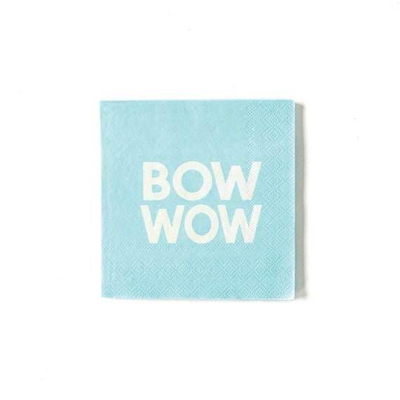 Bow Wow Dessert Napkins 25ct | Dog Birthday Party | Let's Pawty | First Birthday Party | Puppy Baby Shower | Puppy Party | Adopt a Pet Party Il_570xn