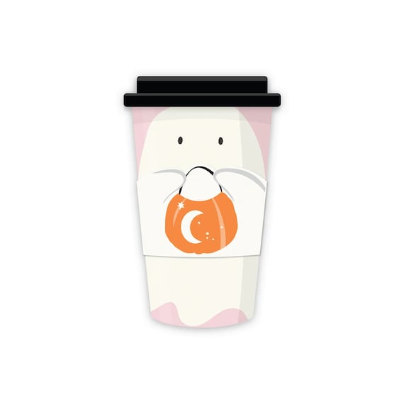 Spooky Ghost Halloween Coffee Cups with Lids (8ct) – Hot Cocoa Bar Party Decor
