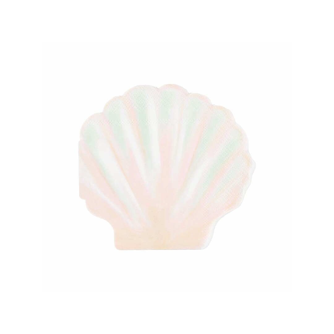 Shell Paper Napkins Shell Dessert Napkins 16ct – Coastal Party Napkins, Mermaid Birthday - Etsy