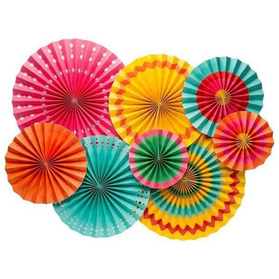 Fiesta Party Fans | Fiesta Paper Fans Backdrop | Cinco de Mayo Decorations | Fiesta Baby Shower | Taco Bar Decor | Fiesta Bridal Shower Il_570xn