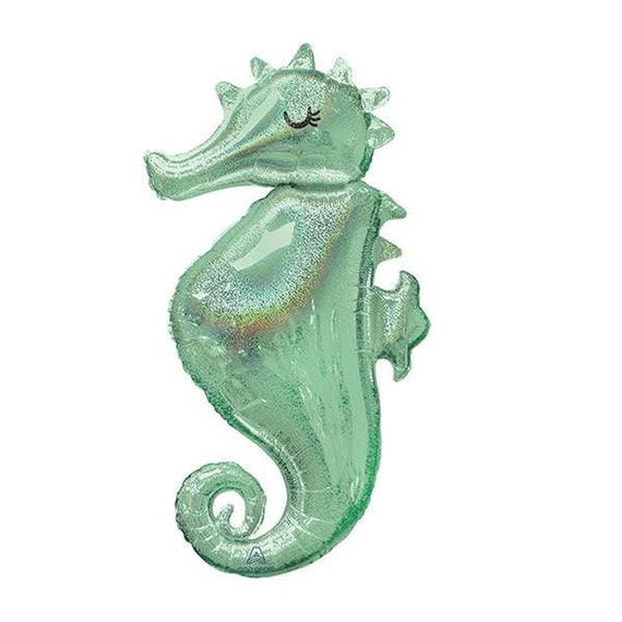 Giant Happy Seahorse Balloon 38" | Ocean Party Decor | Under The Sea Decorations | Summer Pool Party | Last Splash | Mermaid Birthday Decor Il_570xn