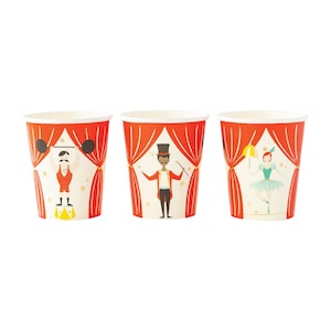 Carnival Circus Paper Cups (8ct) – Birthday or Baby Shower Party Tableware