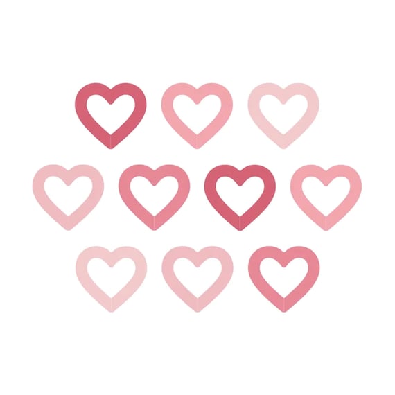 Pink Heart Drink Tags 10ct | Paper Drink Tags | Bridal Shower Drink Tags | Wine Glass Charms | Valentine's Day Party | Galentine's Day Il_570xn