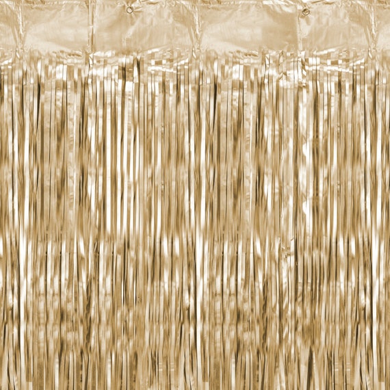 Metallic Gold Fringe Curtain | Birthday Decor | Baby Shower Decor | Gold Wedding Decor | Bridal Shower Photo Backdrop | New Year's Eve Party Il_570xn