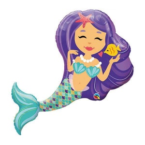Mermaid Balloon 38&quot;  | Mermaid Birthday Party | Under the Sea | Mermaid Decor | Summer Party | Mermaid Decorations | Girls Birthday
