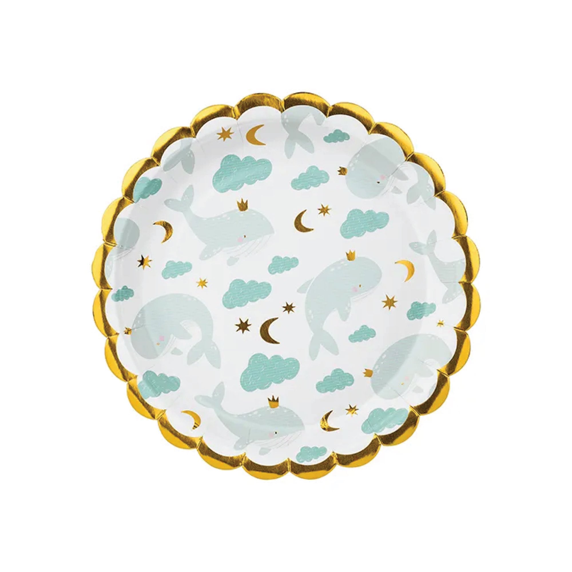 Blue Baby Whale Dessert Plates 6ct Whale Baby Shower Decor Under The Sea Baby The Big One Whale First Birthday Ocean Baby