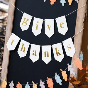 Thanksgiving Banner „Harvest Give Thanks“ – Herbst-Deko Mit Blättern, Fertig Montiert, Für Tisch & Wand